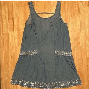 Denim Sleeveless Dress with Embroidered Details O'neill